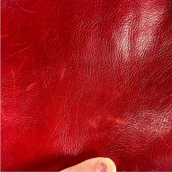 Vintage Fossil Sedona Distressed Red Leather Handbag Purse Bohemian Rustic Boho - Picture 15 of 16
